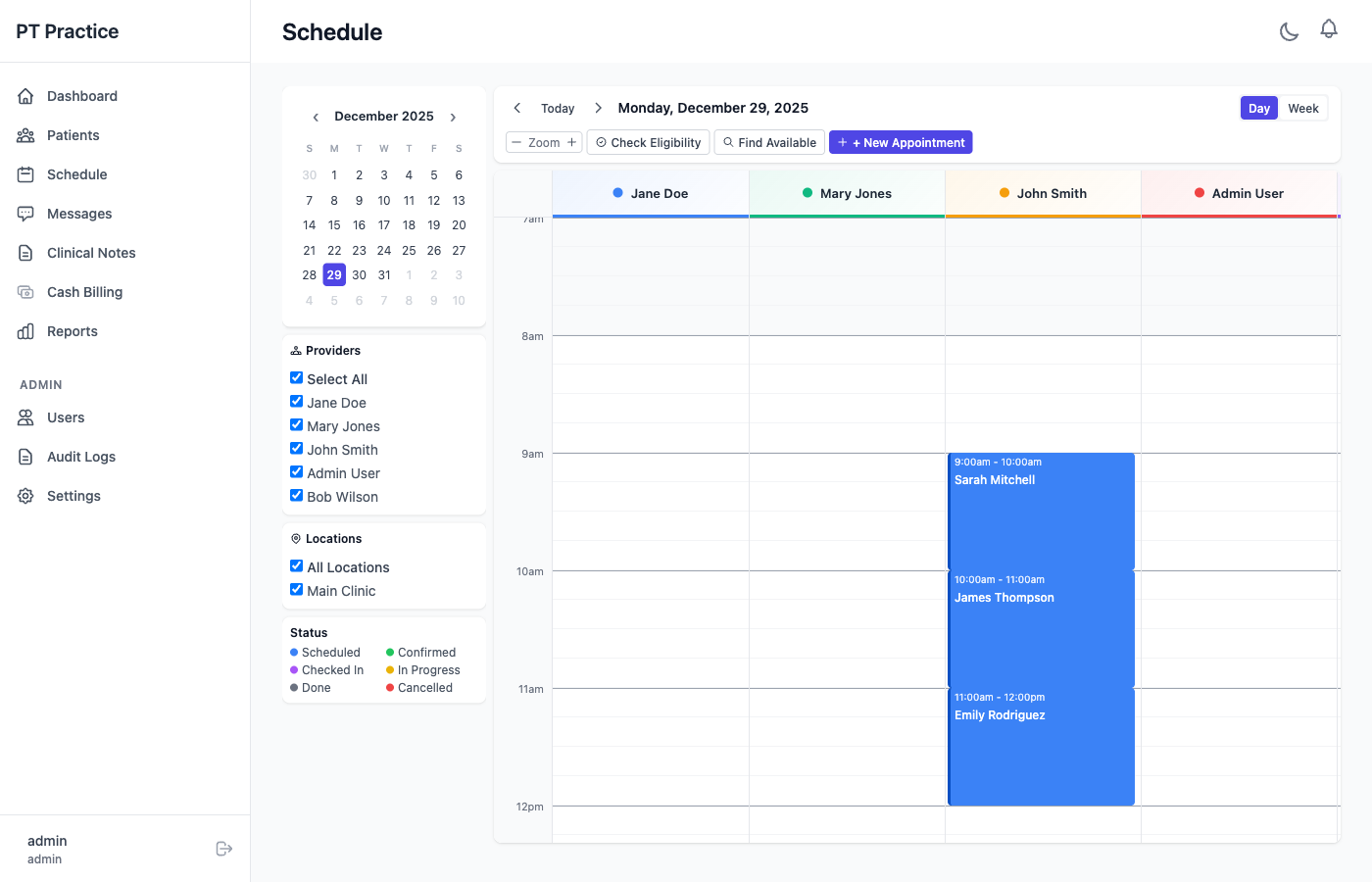 Scheduling Calendar